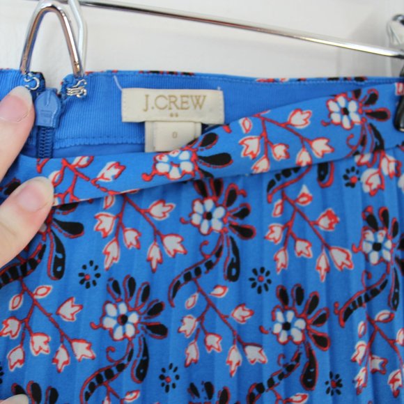 J.Crew Factory Blue Floral Pleated Mini Skirt - Discontinued - Picture 3 of 5